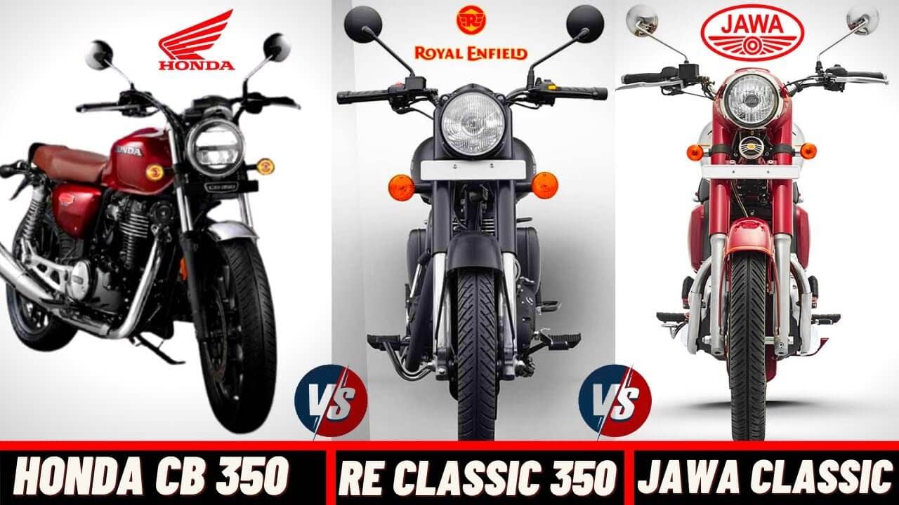 Honda Highness CB350 vs Royal Enfield Classic 350 vs Jawa